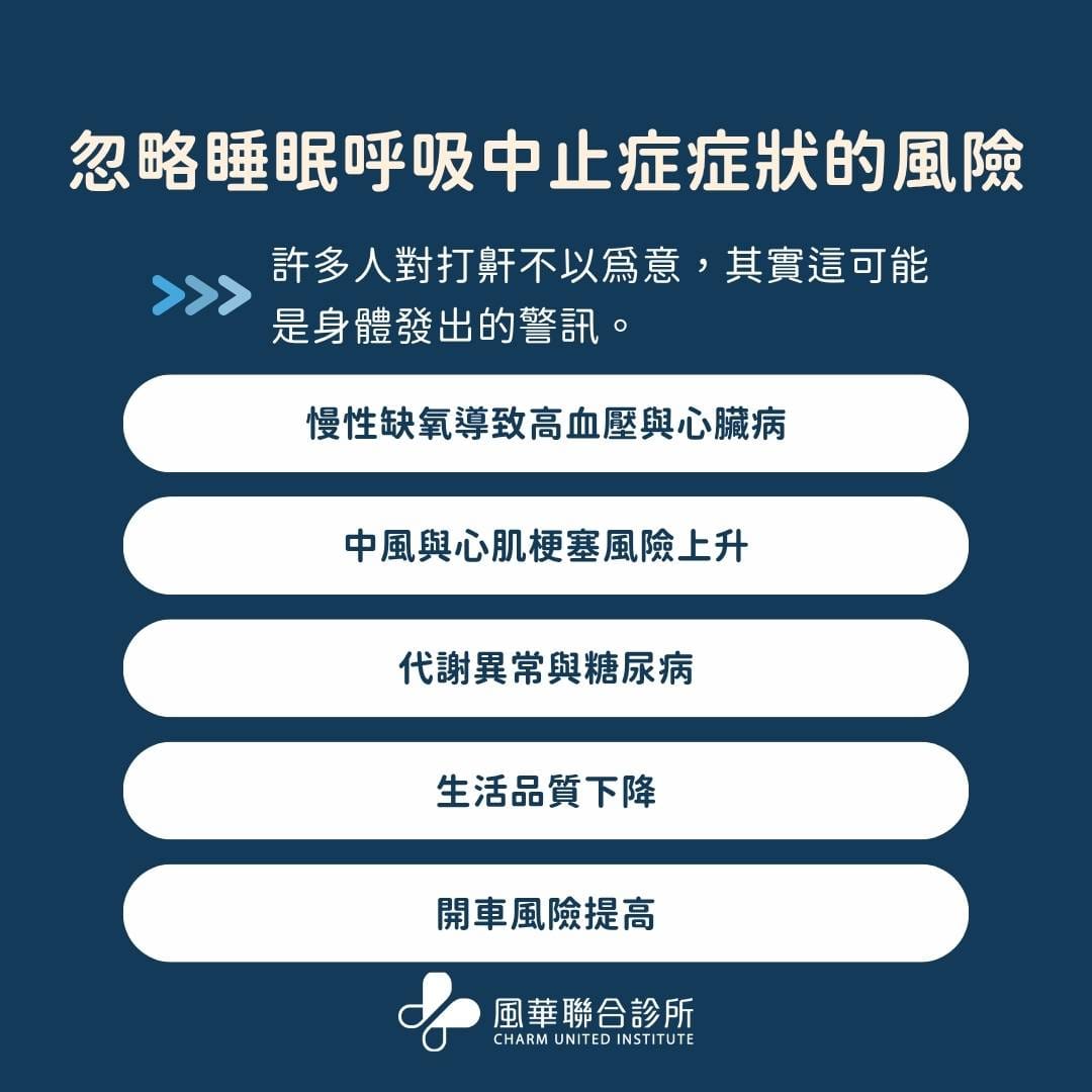 忽略睡眠呼吸中止症症狀的風險